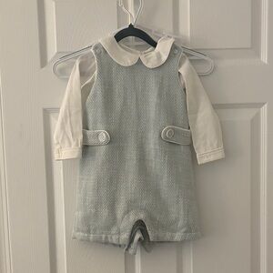 NWT Light Green Jon Jon with Peter Pan collared long sleeve shirt